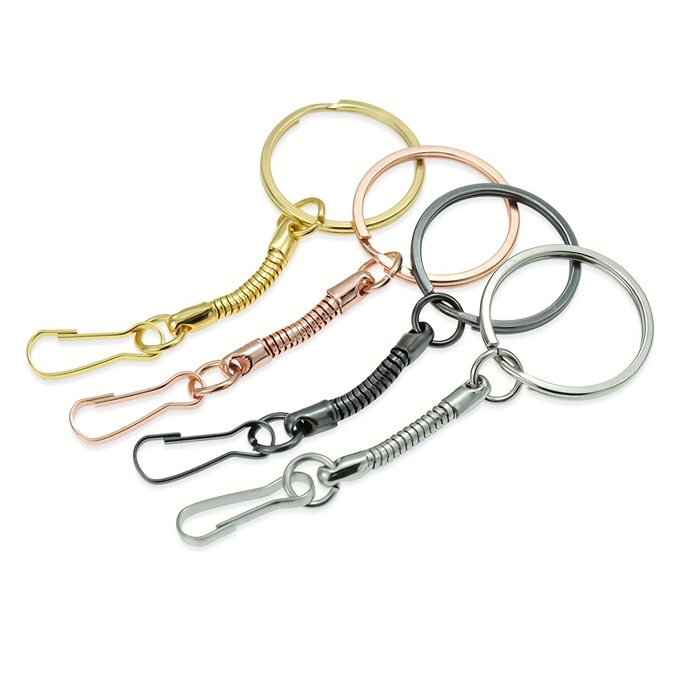 12pcs/pack Wire Key Ring Large Cable Key Chain Rings 6 Metal Keychain  Keyring Loop Bulk For Luggage Tags Key Holder Keychain Making Supplies