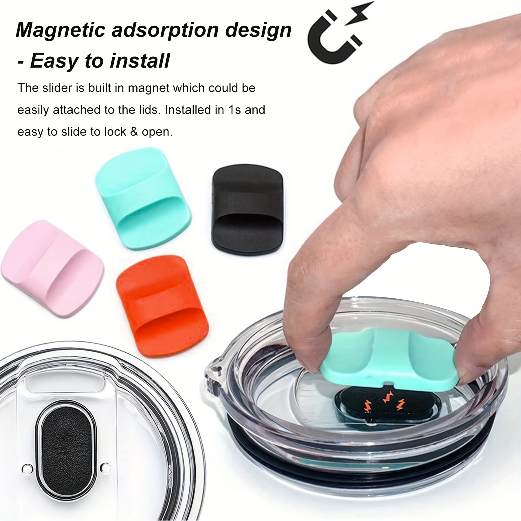 Magnetic Tumbler Lids For Tumbler, Rambler, Ozark Trail, And Old Style  Rtic, Colorful Magnetic Slider Replacement, Magnetic Spill Proof Tumbler  Cover Included - Temu
