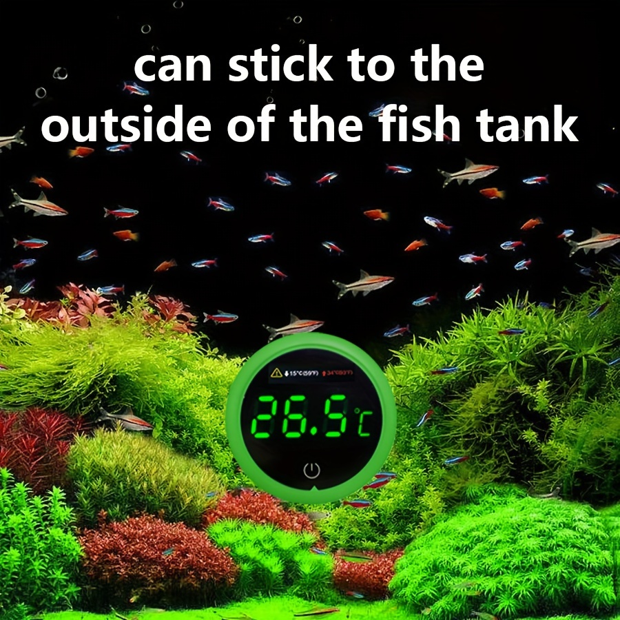  Termómetro de acuario, LCD digital termómetro de acuario,  tanque de pecera, terario de agua, temperatura LCD digital de doble  temperatura, medidor de temperatura para tanque de peces de interior y  acuario 