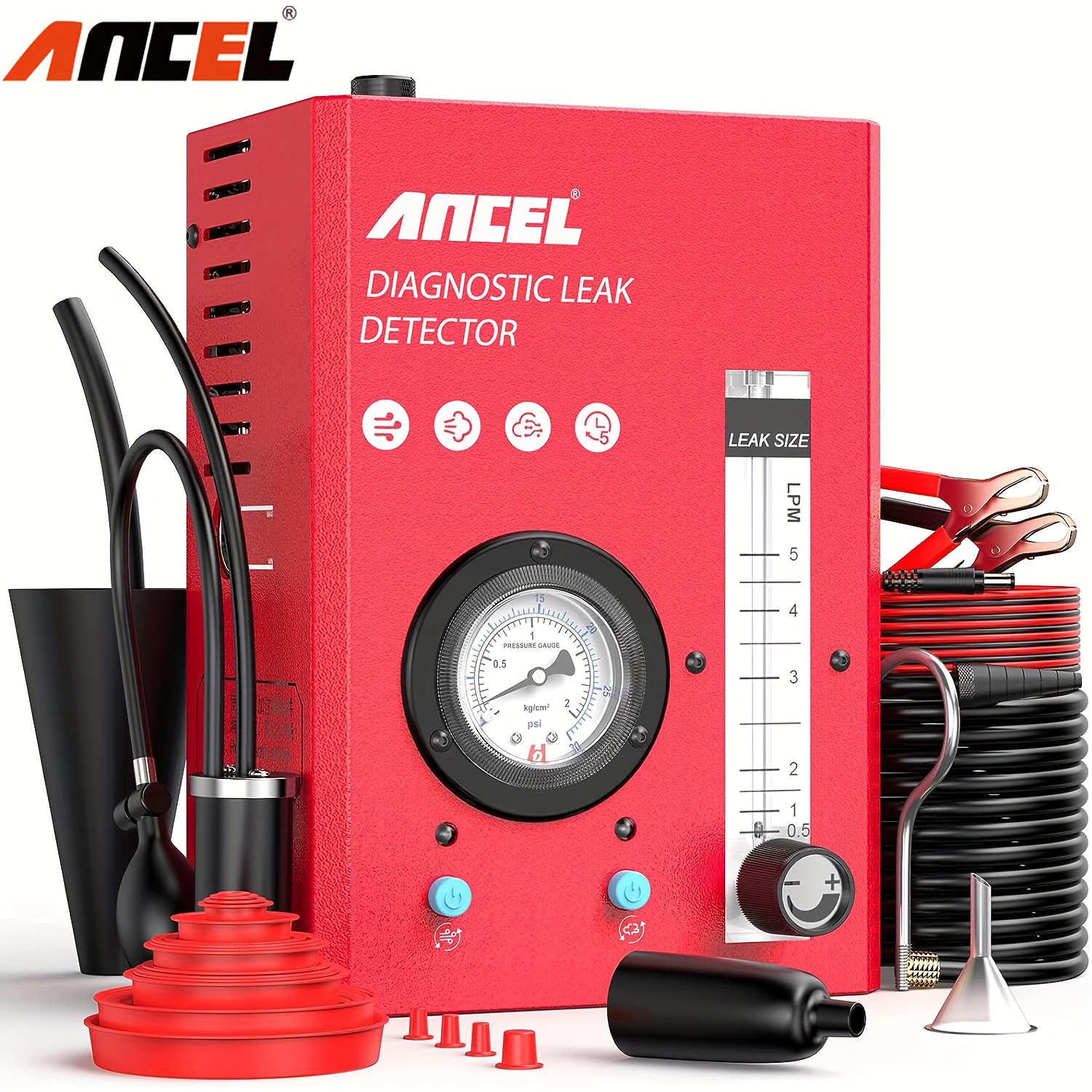 Ancel S3000 Automotive Smoke Machine With Built-in Air Pump And Pressure  Gauge For Leaks Test In Vacuum,Fuel, EVAP And Other Cars System