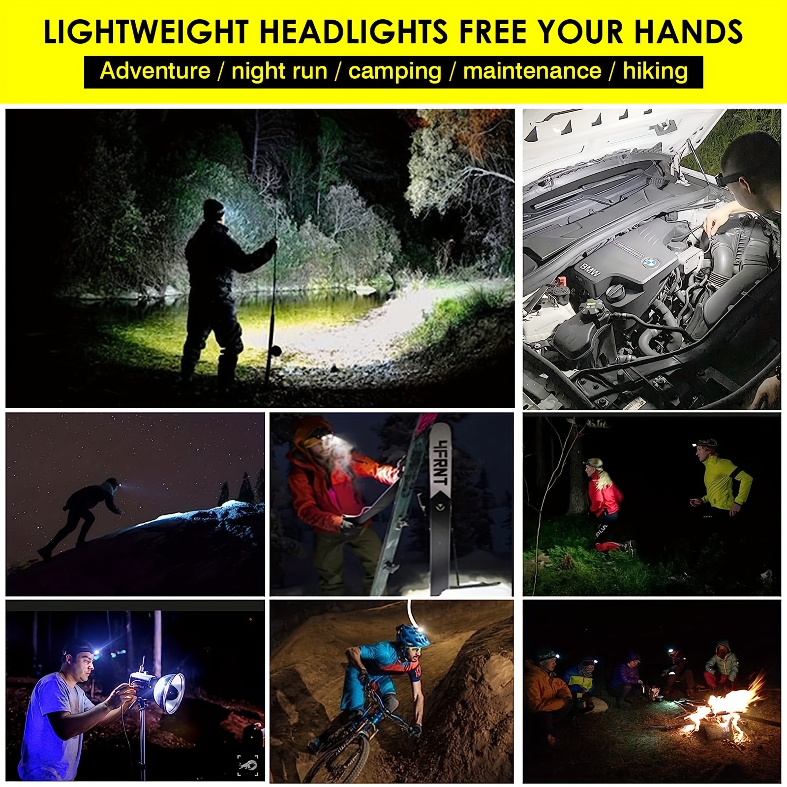 Ultra Bright Rechargeable Headlamp With White And Red Light 1200 Lumens,  Lighting Modes, Waterproof Perfect For Outdoor Activities Like Camping,  Running, Cycling, And Fishing Temu