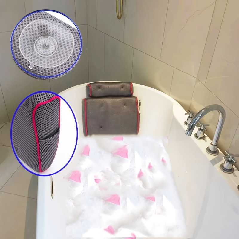 Spa like Bathtub Pillow With Non slip Suction Cups For Neck - Temu