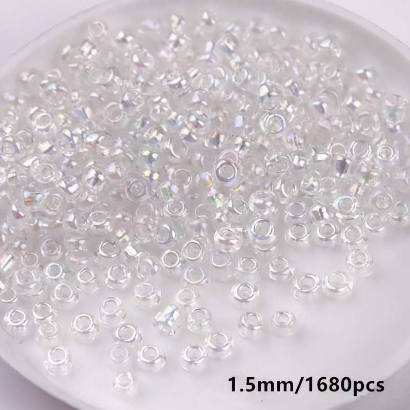 Multiple Sizes Of 1.5mm-4mm Glass Rice Beads | Iridescent Transparent Color Scattered Beads For Bead Tassel Additions
