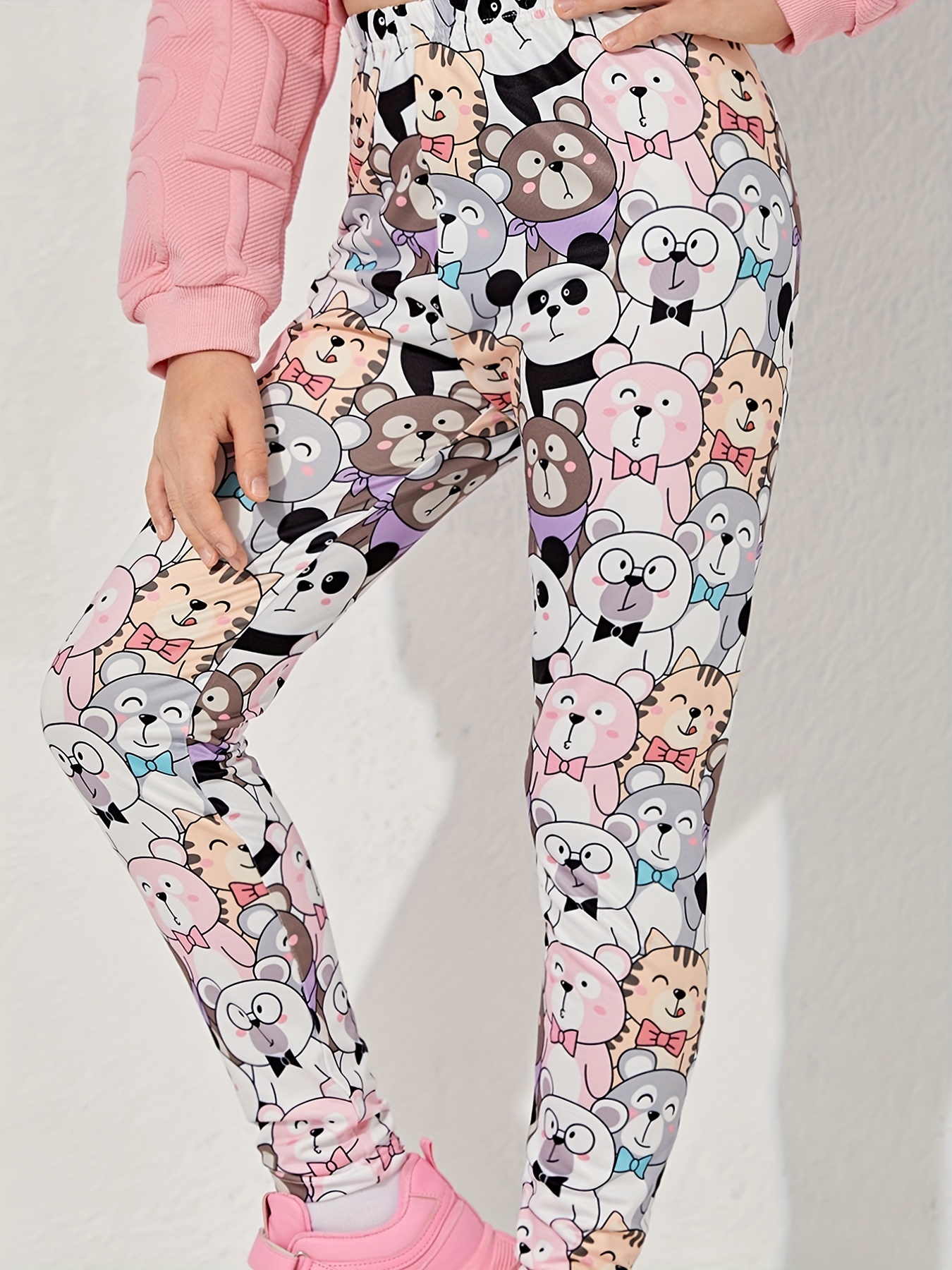 Lindas Mallas Niña Hermosos Pantalones Ajustados Estampado - Temu