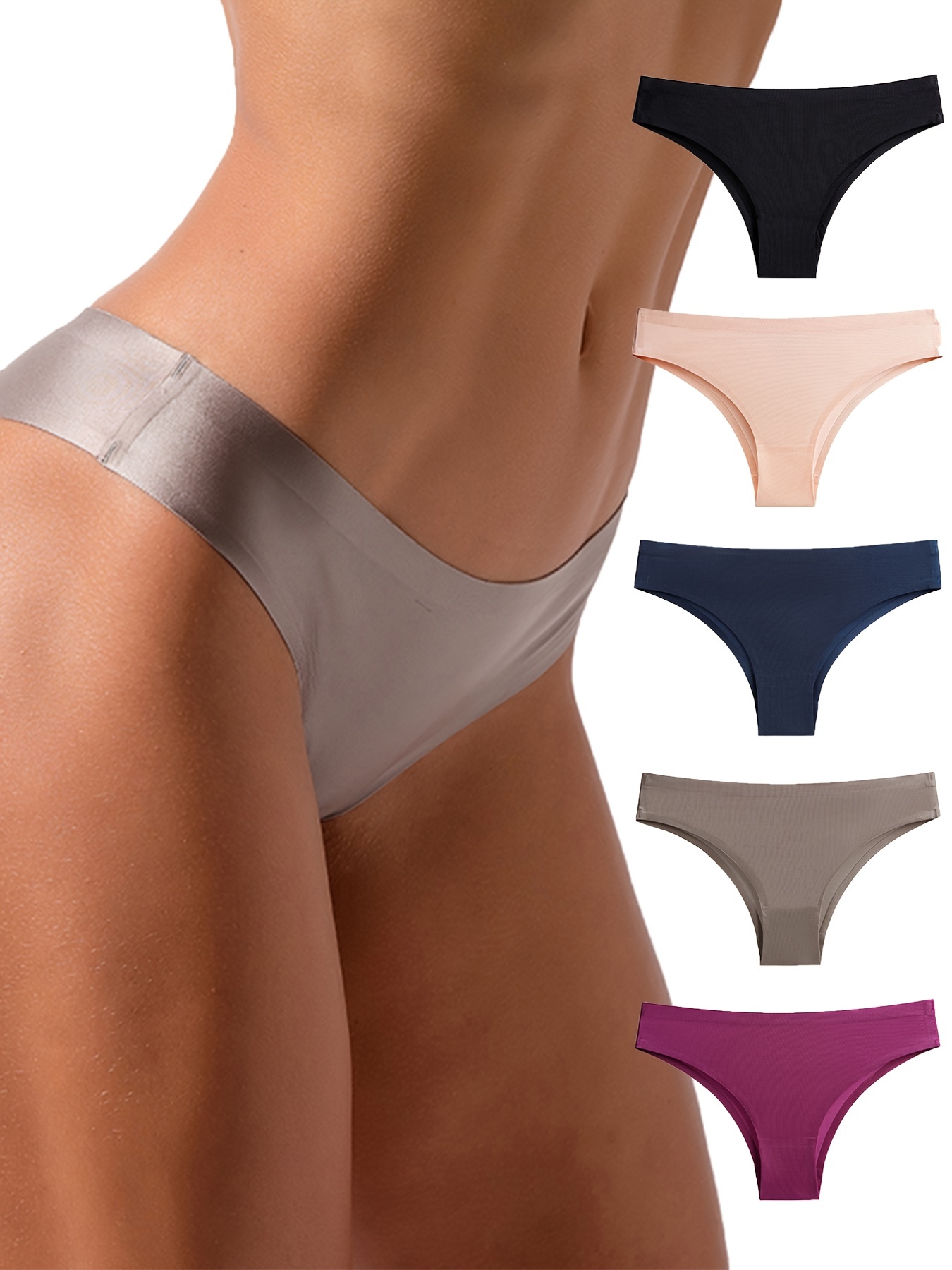 Solid Color Comfort Sports Thongs Seamless Yoga G strings - Temu Canada