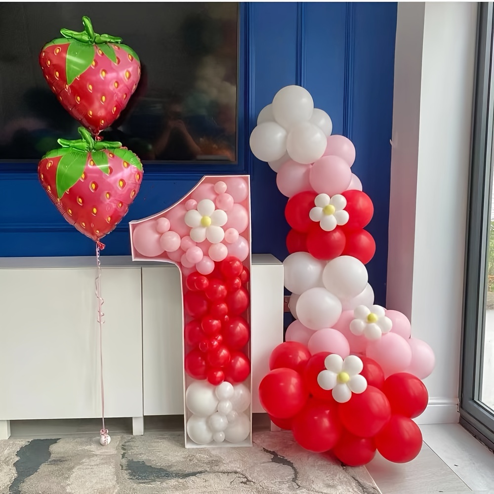 Strawberry Party Decoration Balloon Garland Arch Kit - Temu Japan