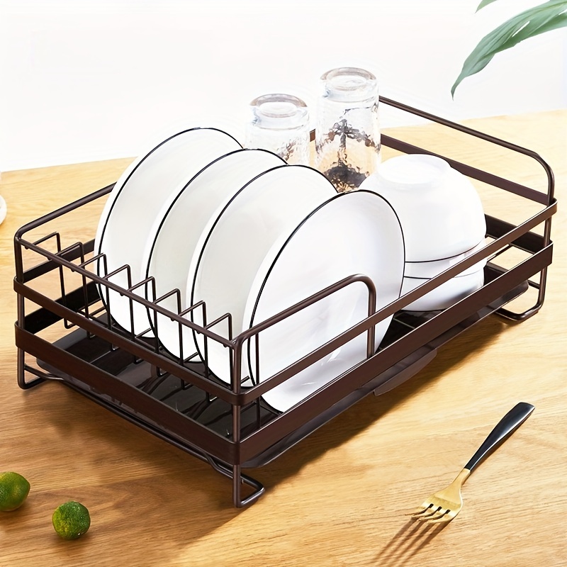 1pc Double Layers Khaki Pp Dish Rack, Kitchen Storage Rack Utensil Drain  Rack, Suitable For All Families