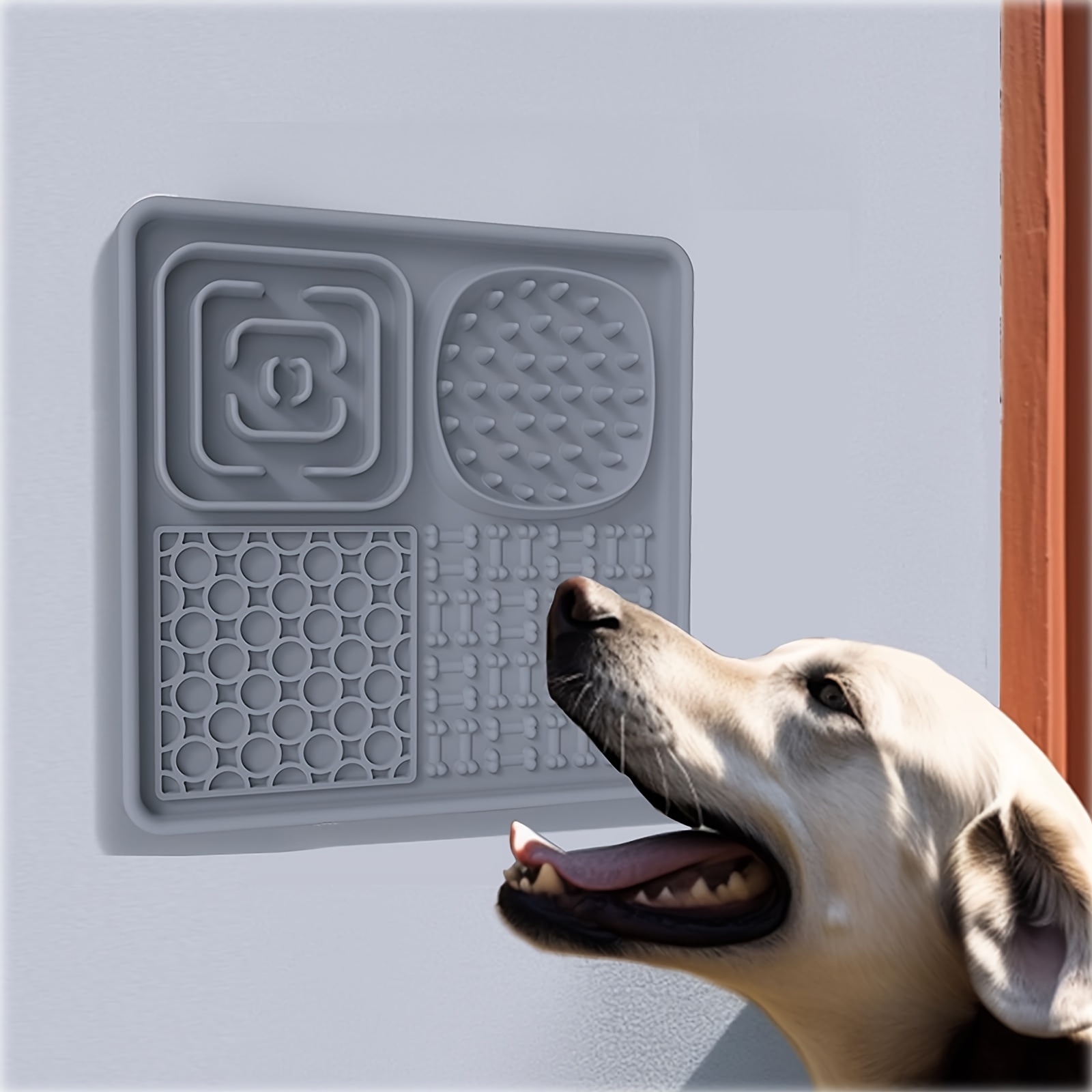 Dog Lick Mat with Suction Cups, 2 Pcs Slow Feeder Mat Silicone Lick Pad for  Dog