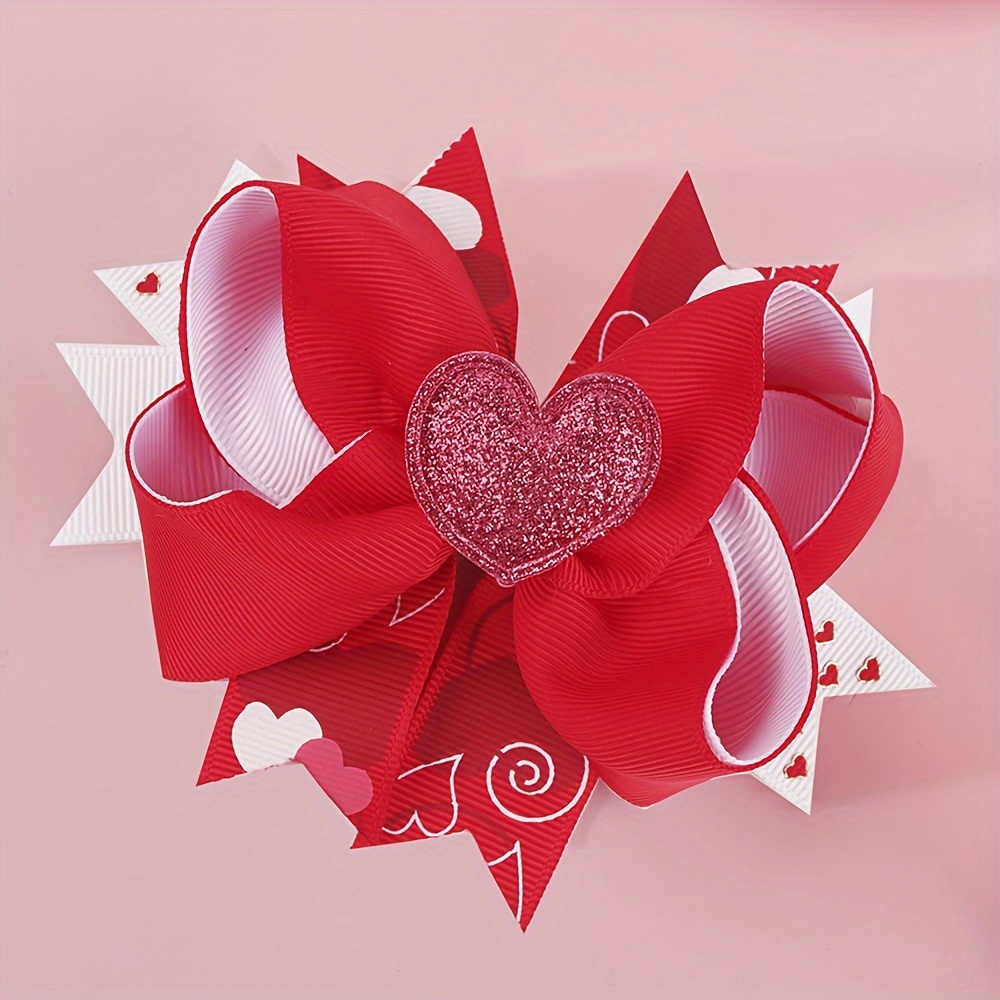 

1pc Red Bow , Hairpin, Sweet Barrette For , 's Day , Over 15 Years Old, Polyester Non-woven