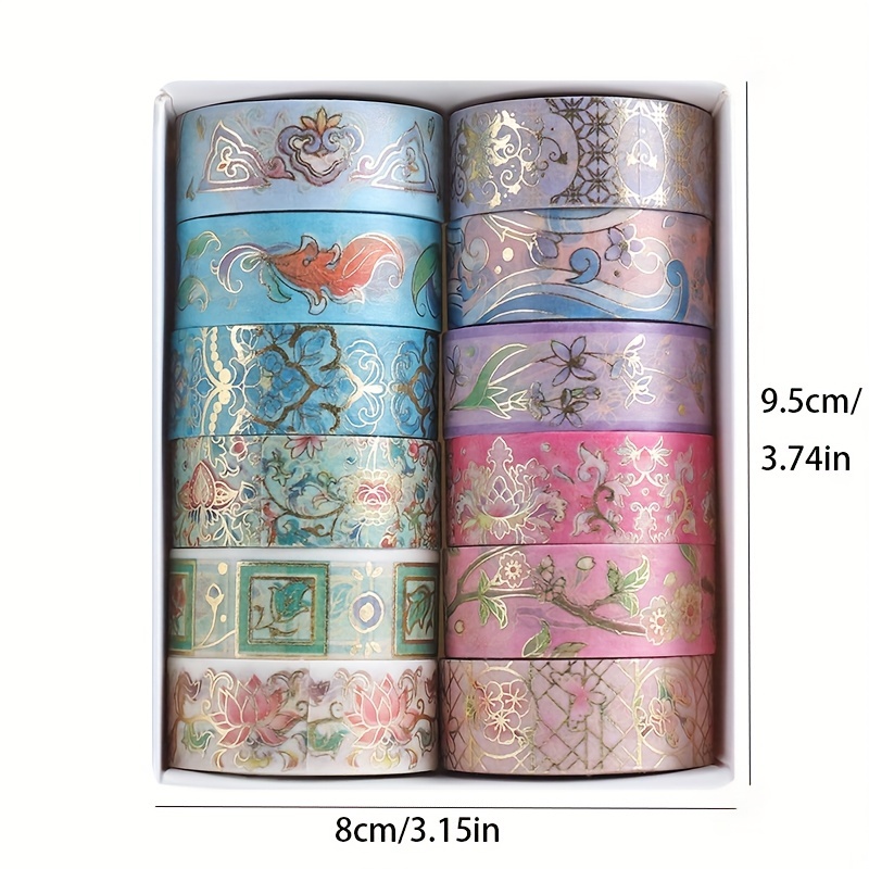 Flower Series Bronzing Washi Tape Journal Book Sticker - Temu