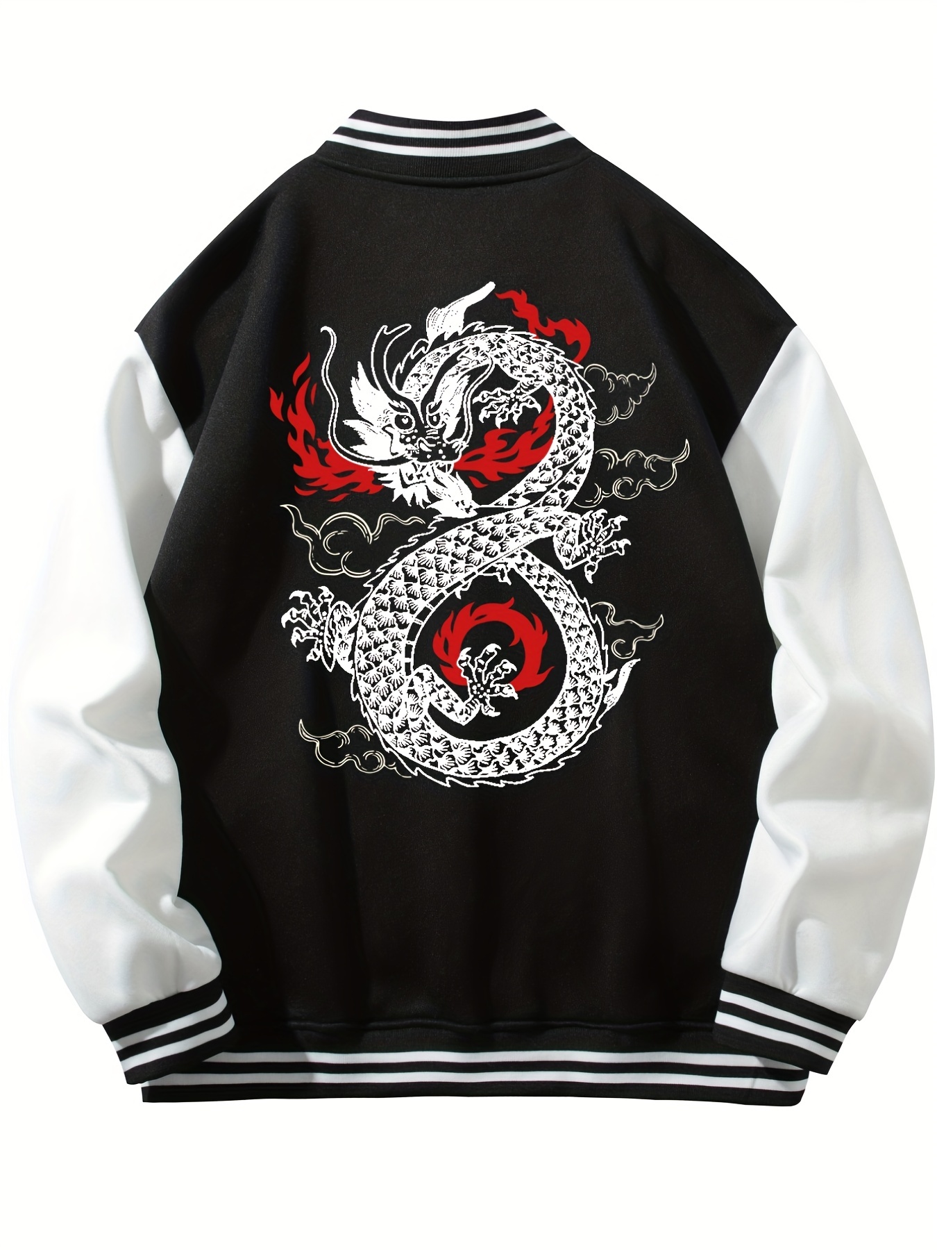 Dungeons & Dragons Black Dragon Varsity Jacket - Black/White