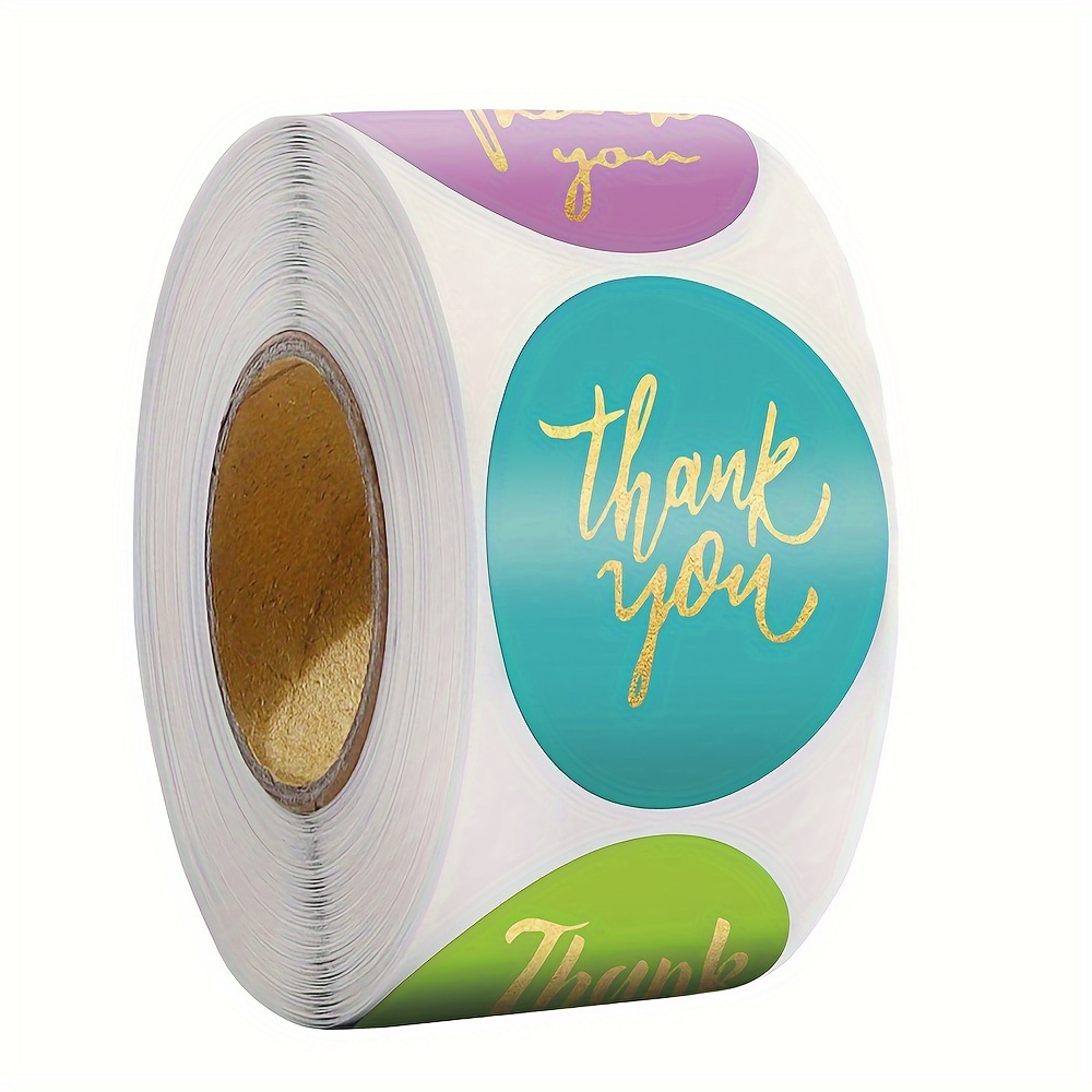 

500pcs Thank You Adhesive Stickers 1 Inch Wedding Party Favors Envelope Mailing Supply Packaging Sealing Stationery Sticker