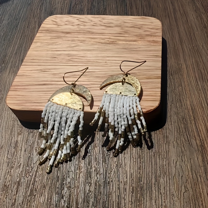 Women's Bohemian Beaded Tassel Earrings, Stylish
