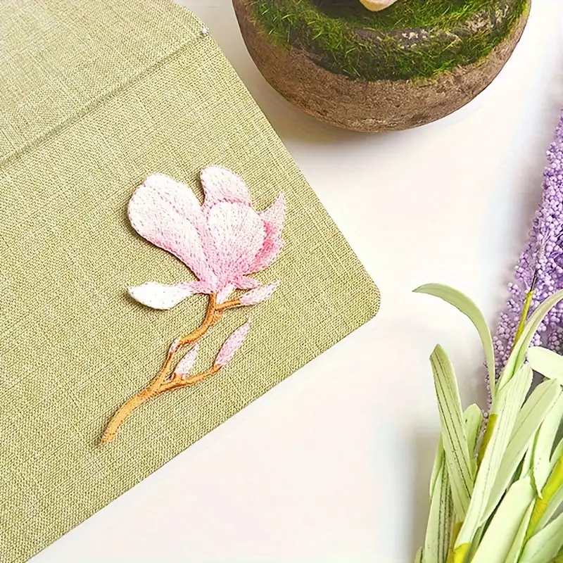 Fresh Orchid Flower Embroidery Stickers Patch Cloth Stickers - Temu