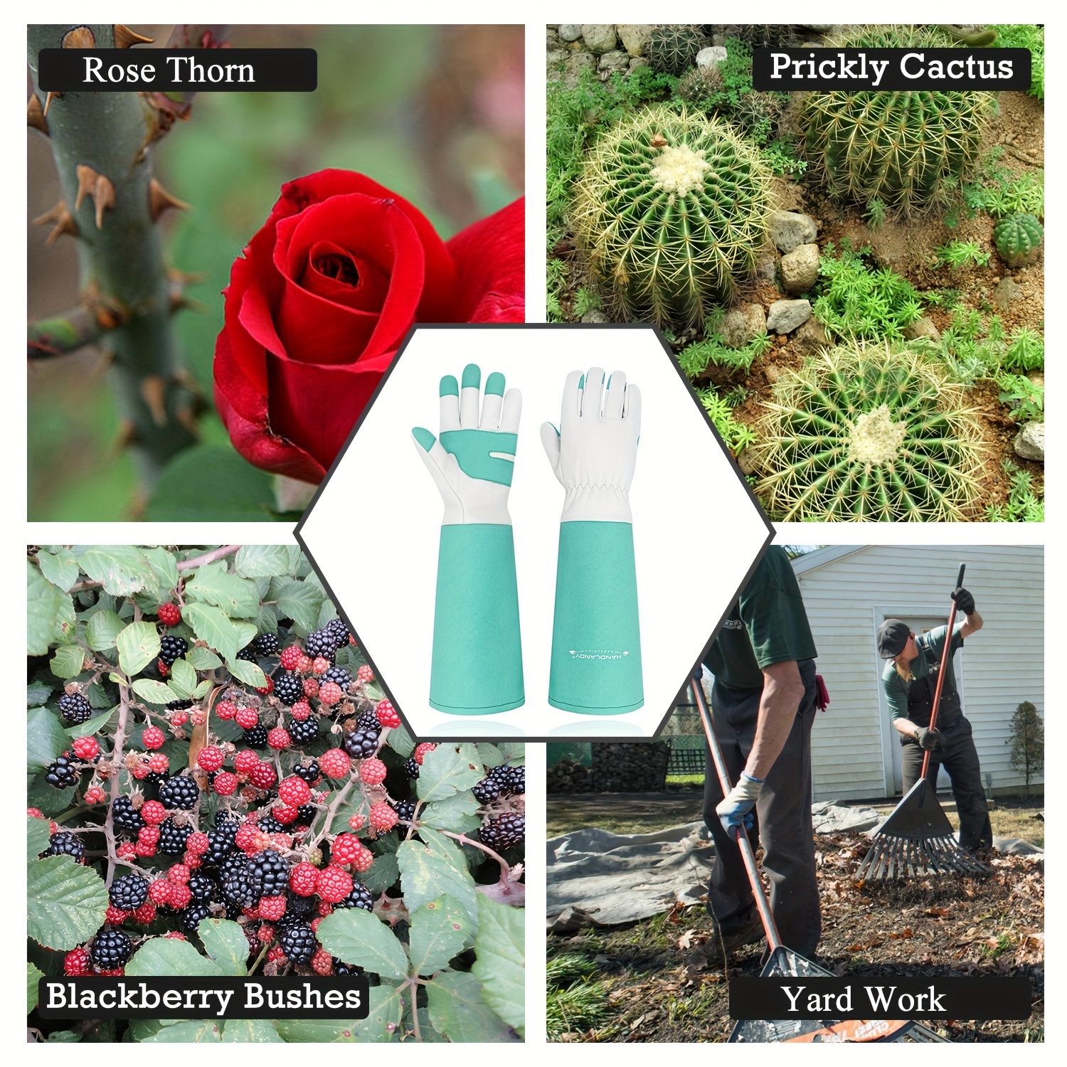 Guantes de jardinería de cuero para mujer, malla 3D, ajuste cómodo, guantes  de jardín para poda de rosas, deshierbe, excavación, plantación