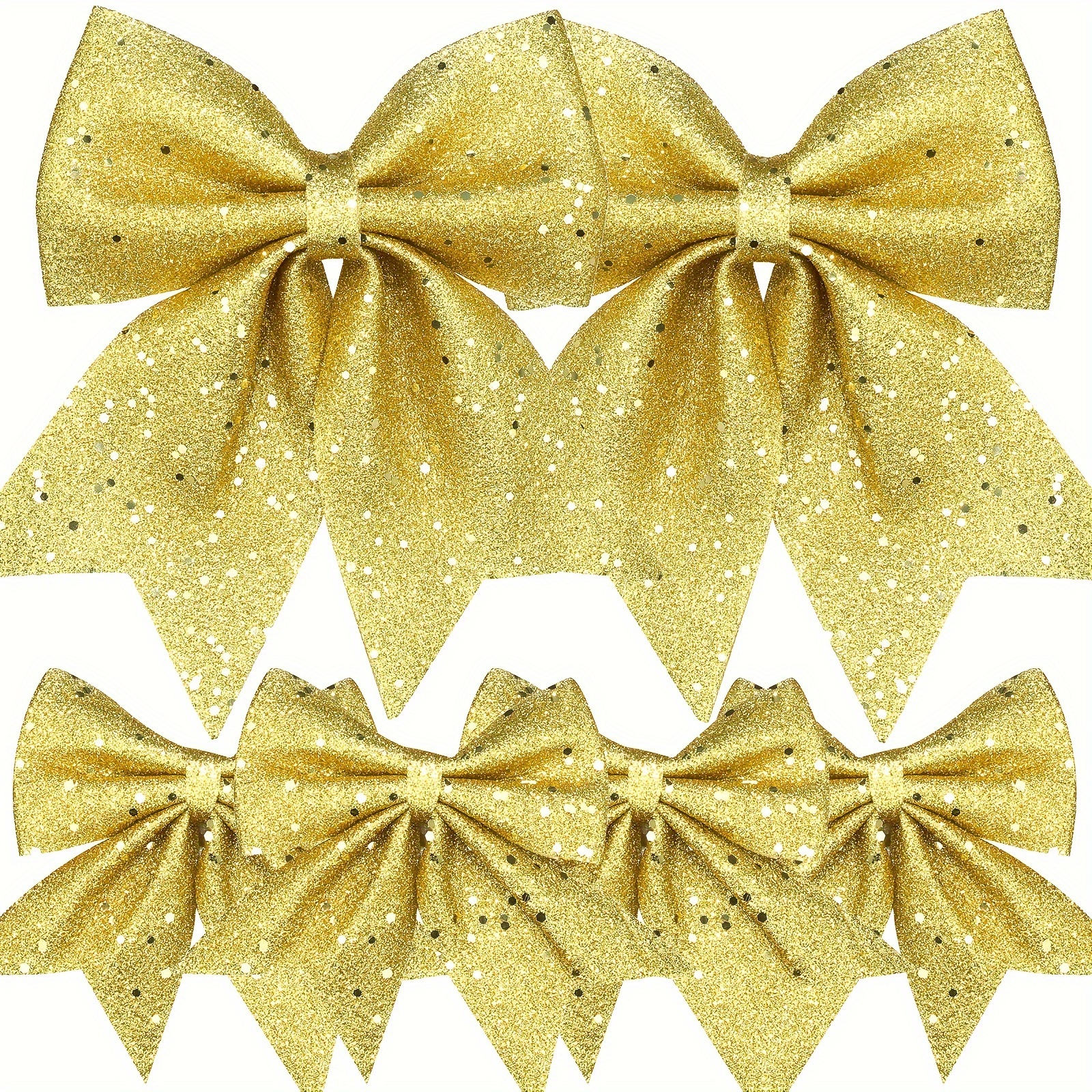 Christmas Decoration Bows Bright Gold Ribbons Bright - Temu