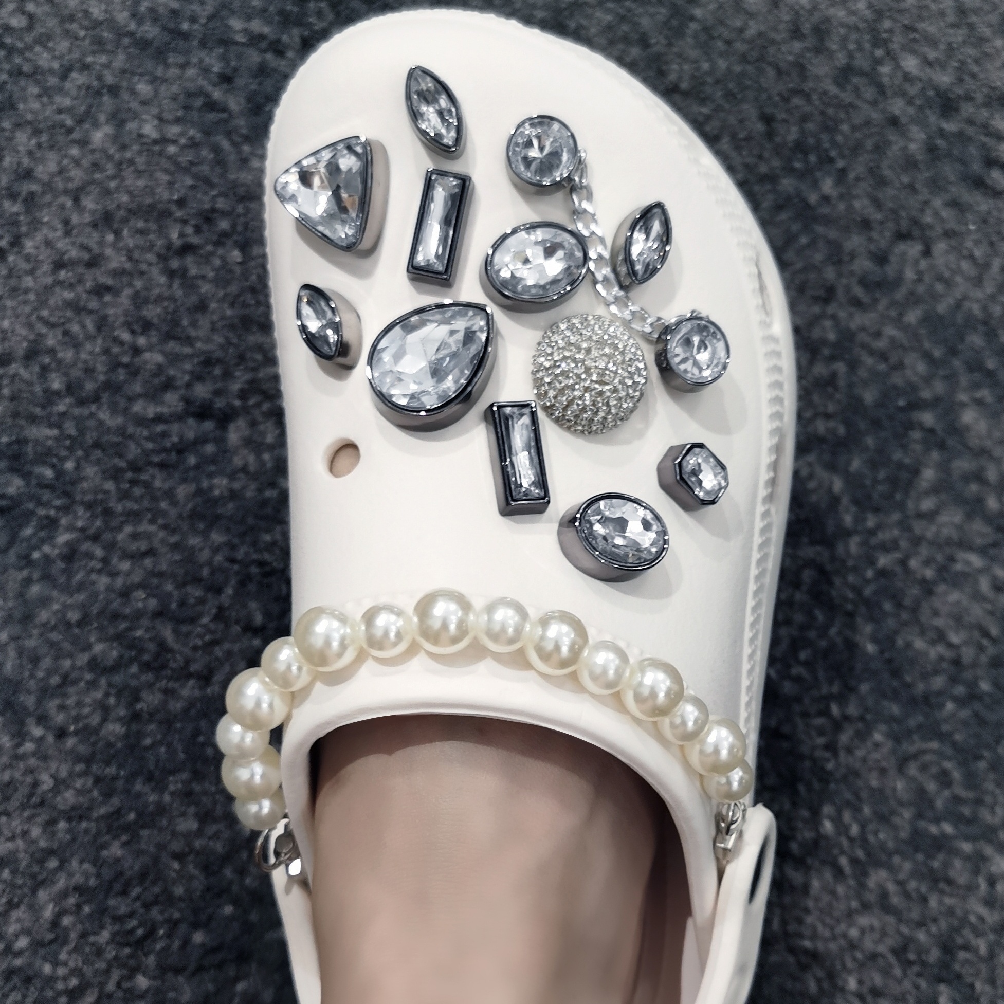  28 Pcs Bling Croc Charms Bling Shoe Charms for Women