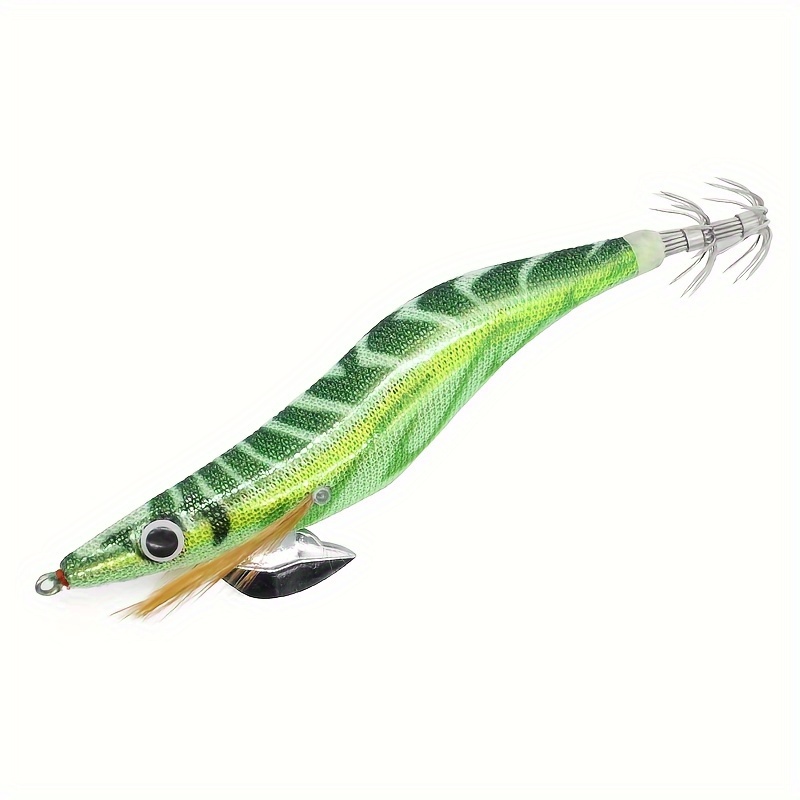 10pcs Squid Jig Lure, Squid Jigging Artificial Wood Shrimp Lure, Squid Hook  For Cuttlefish, Sea Fishing Tackle