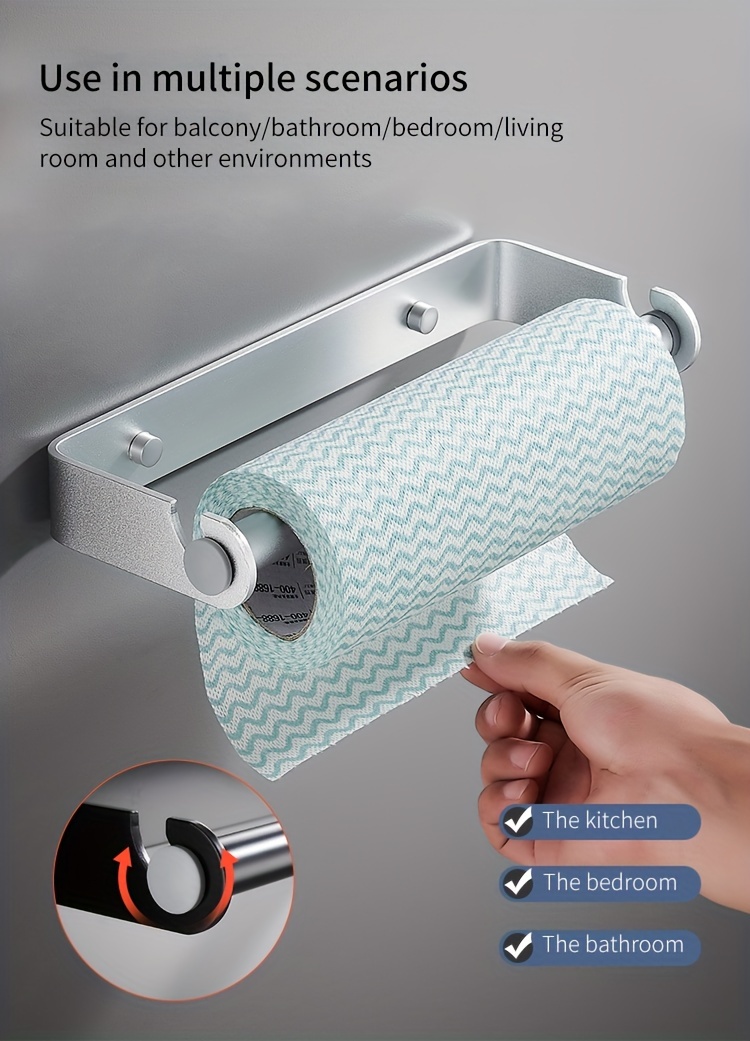Self Adhesive Paper Towel Holder Under Cabinet Both Available Screws Wall  Mount