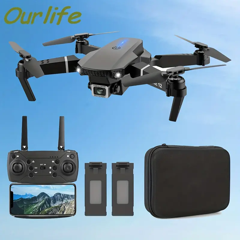E88 Pro WiFi FPV 1080P HD Dual Foldable RC Drone with Two Battery