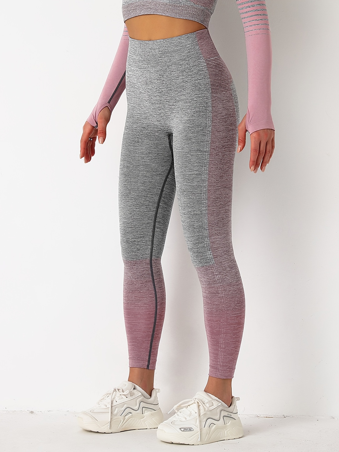 Ombre Quick Drying Sports Leggings High Elastic Workout - Temu