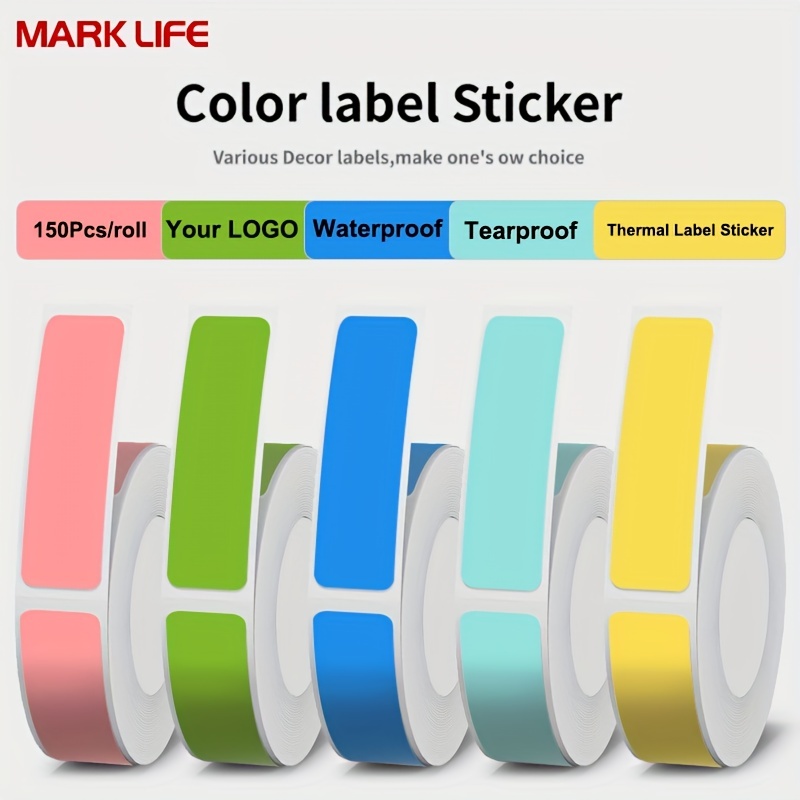 

Marklife Label Maker For P11/ P12/ P15/ P50 Address Name File Waterproof Label Sticker For School, Bottles, Lunch Boxe And Cup, Christmas Supplies (0.47 X 1.57‘’)