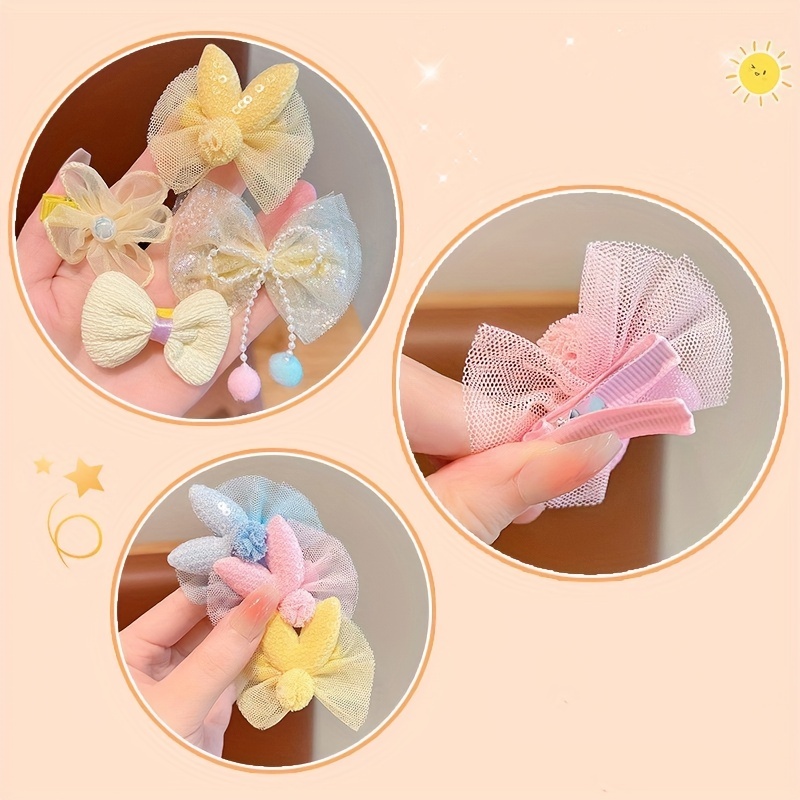 8psc Children's Bow Flower Hair Clip Baby Fabric Headdress - Temu