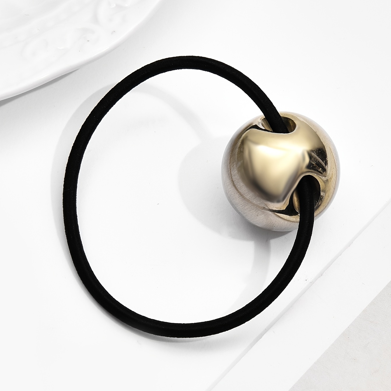 Minimalist Ball Decor Hair Tie Elastic Ponytail Holder Hair Styling Accessory