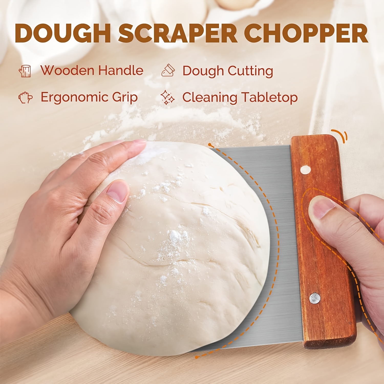 Silicone Dough Scraper Dough Cutter Pastry Chopper Baking - Temu