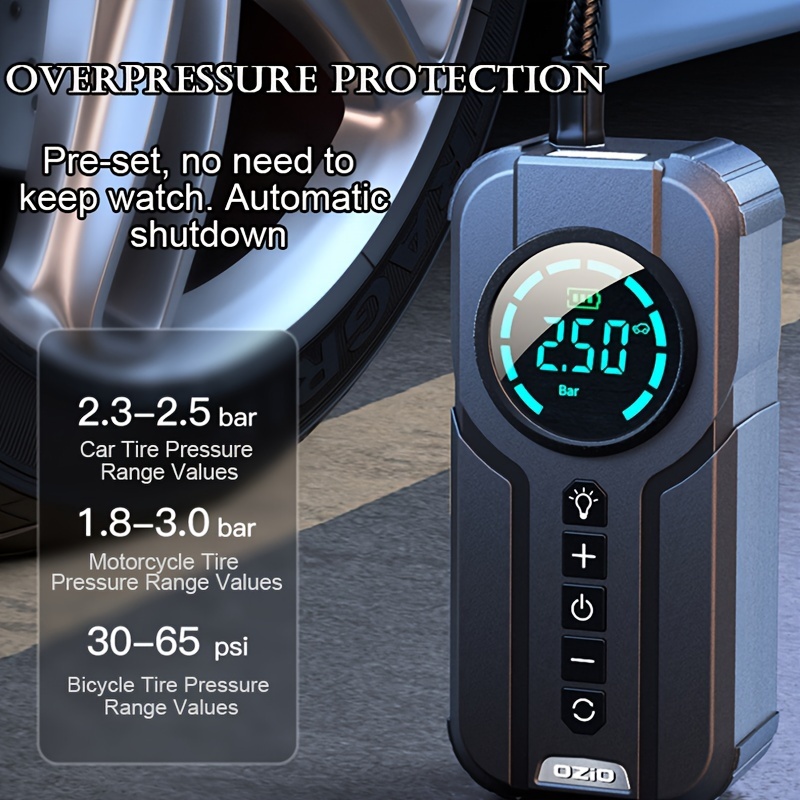 Portable Tire Inflator Air Compressor Turbocharging Digital - Temu