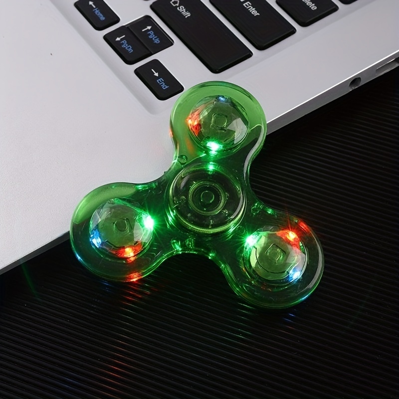 Crystal Luminous LED Light Fidget Spinner Hand Top Spinners Glow In Dark  EDC Stress Relief Toys Kinetic Gyroscope For Children