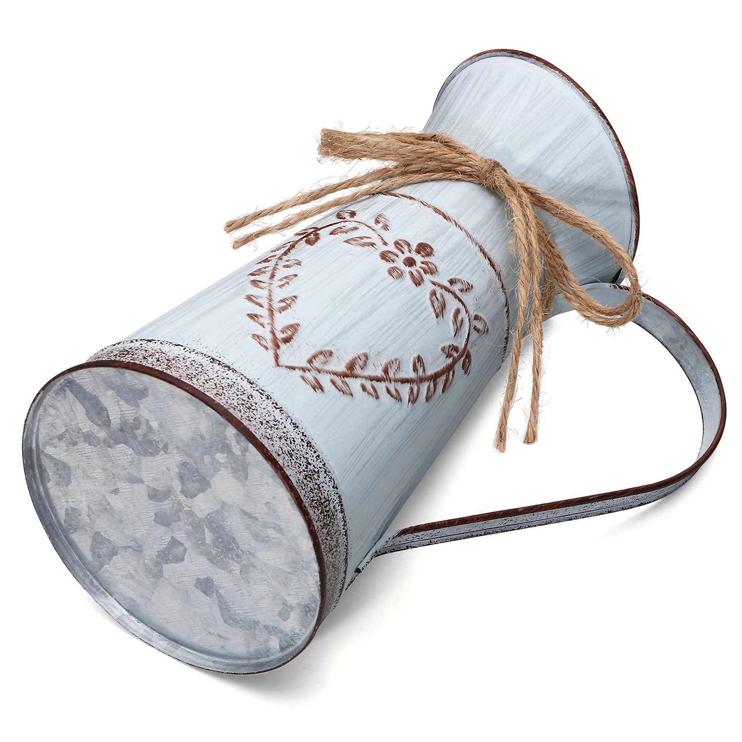 Vintage Farmhouse Vase Decor Galvanized Metal Rustic Vases Temu