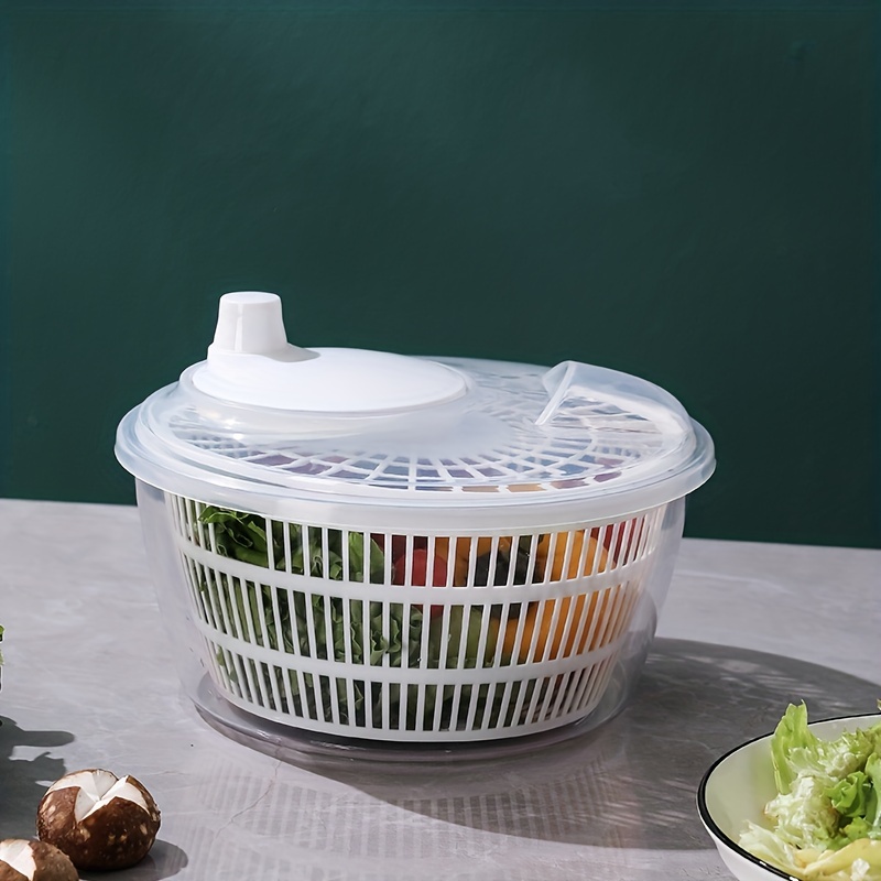 Plastic Manual Vegetable Drier Salad Spinner Lettuce Greens Washer