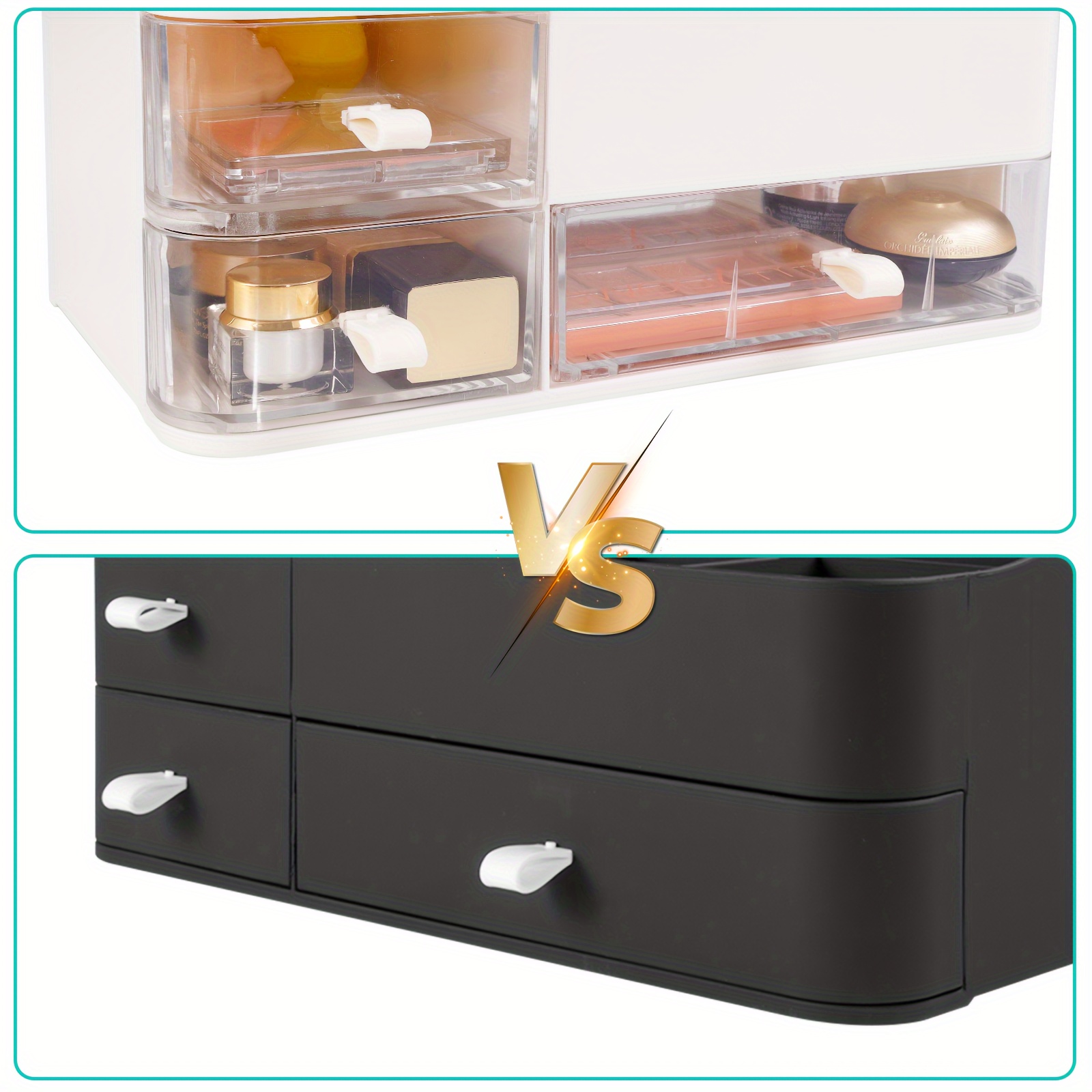 Manicure Drawer Storage Box, 1pc Multifunctional Desktop Cosmetics Storage  Box, Large Capacity Waterproof & Dustproof Plastic Organizer On Dresser
