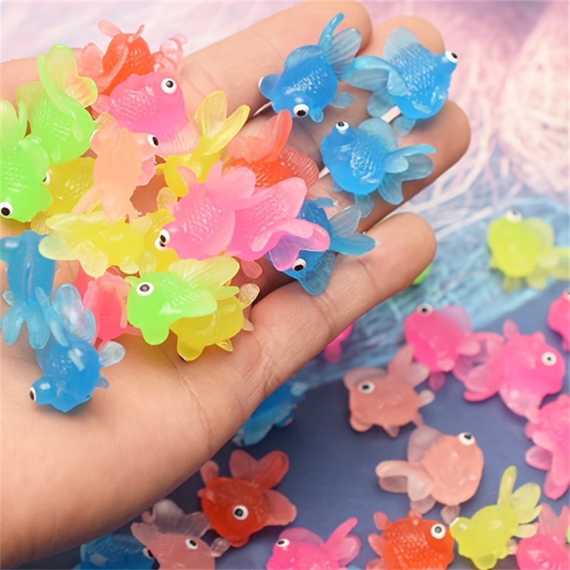 Cute Cartoon Fishing Toys Soft Rubber Goldfish Big Eyes - Temu