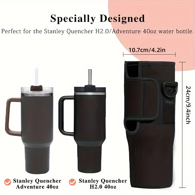 1pc Water Bottle Carrier Bag With Phone Pocket For 40oz Tumbler