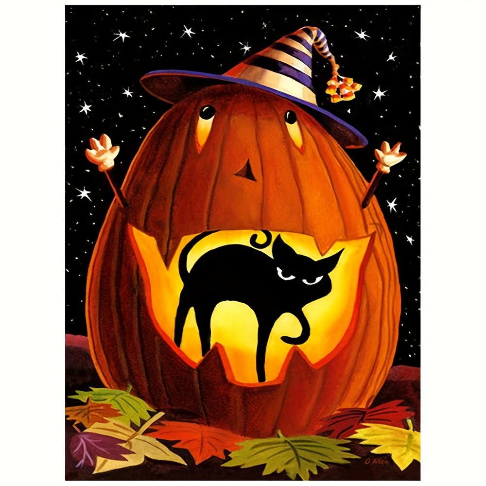 DPXWCCH 4 Pieces Diamond Painting Cover Minders Halloween Style, Magnetic  Pumpkin Castle Cat Ghost Cover Holders to Keep Paper Cover, 5D DIY Diamond