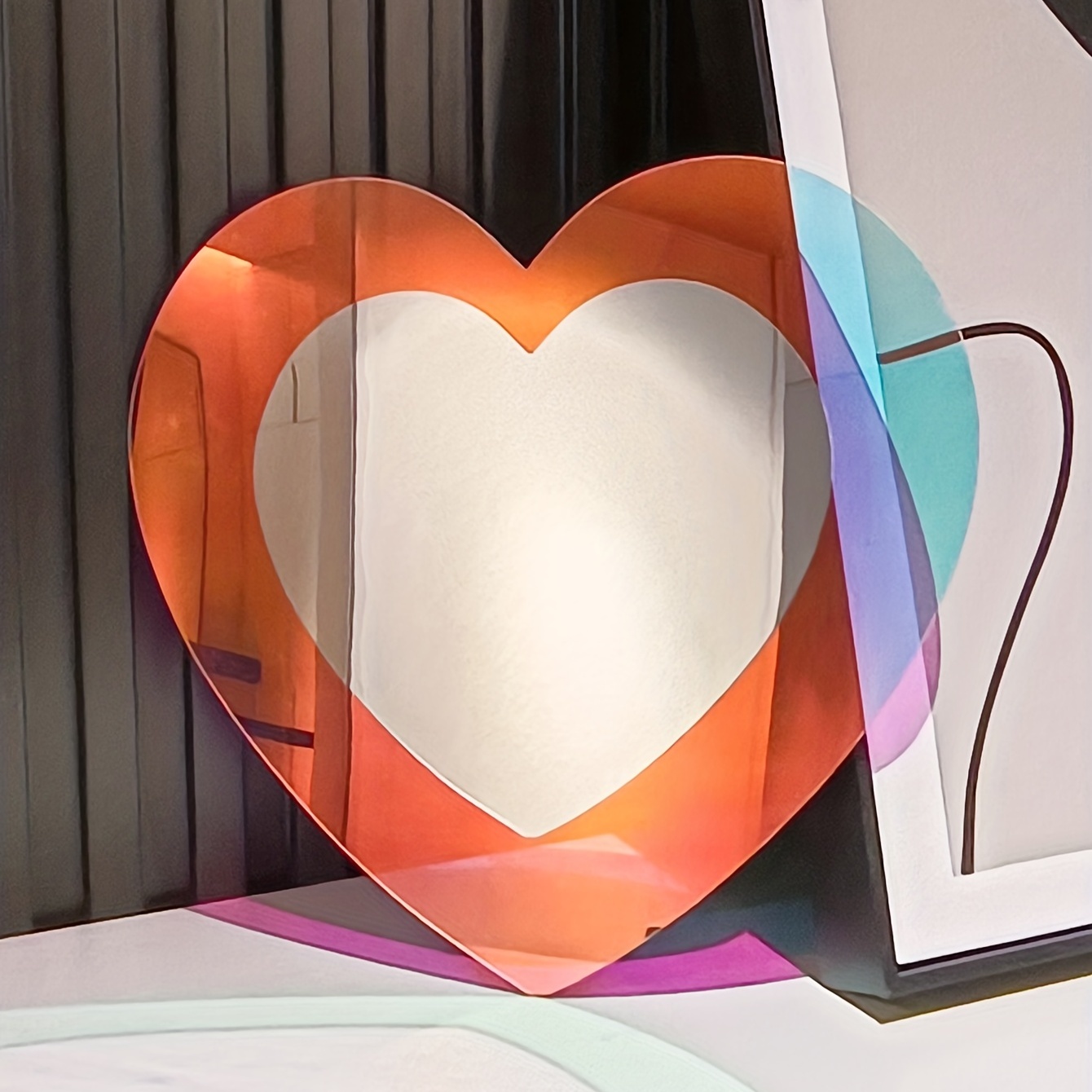 1pc 9 84in 11 41in Heart Shaped Acrylic Wall Sticker Mirror - Temu