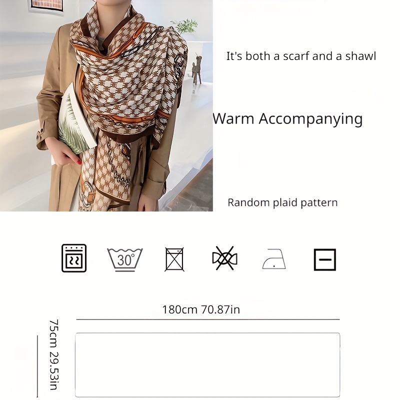 Stylish Geometric Pattern Scarf Elegant Breathable Decoration Wrap