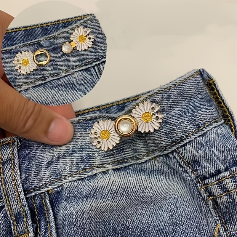 1pc Detachable Jeans Waist Buckle, Daisy Shape Adjustment Buckle For Pants