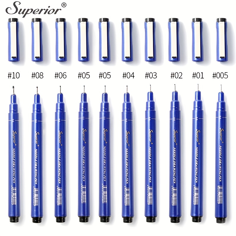 6 Different Tip Sizes Drawing Pens Single Needle - Temu