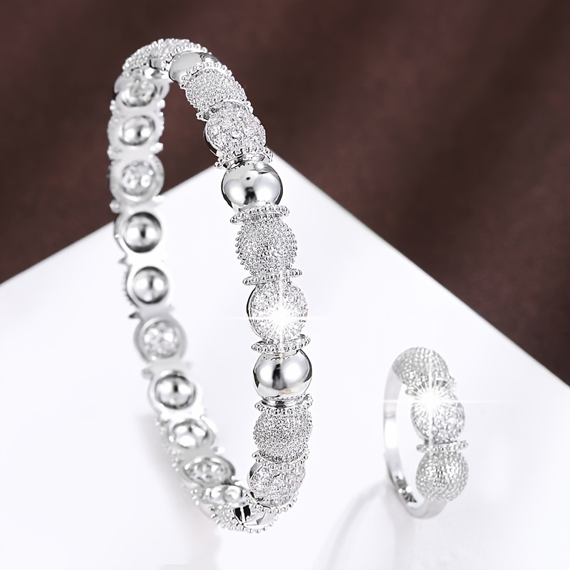 Geometric Semicircular Bracelet & Ring Set