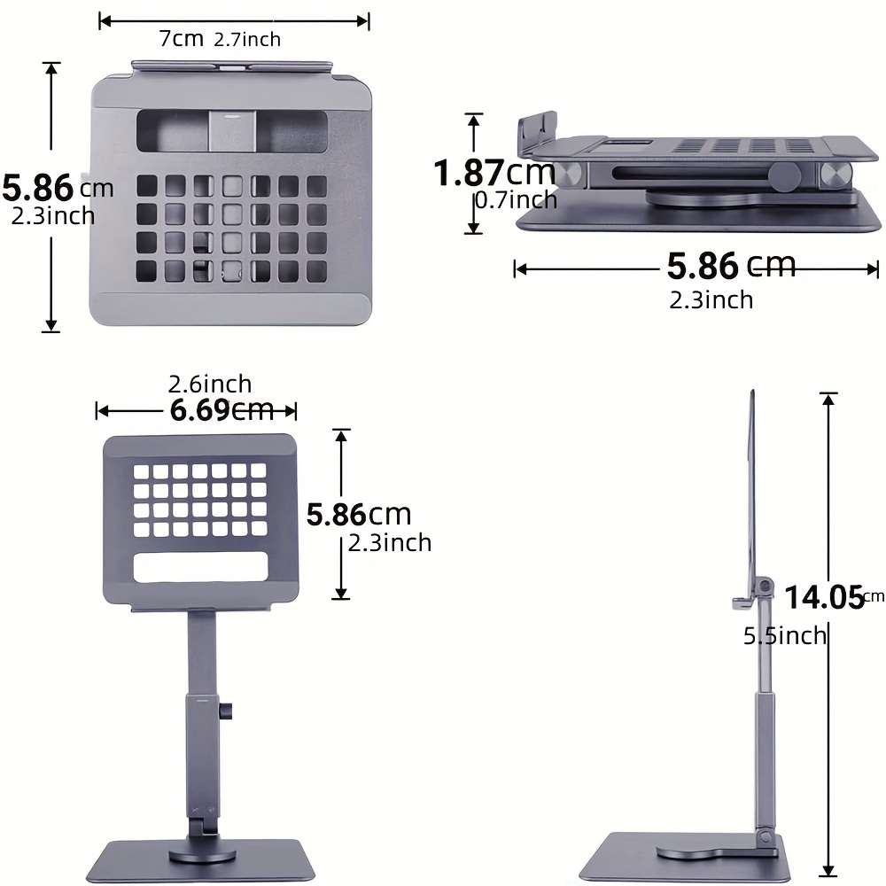 Tablet Stand Desk Riser 360 Rotation Multi-Angle/Höjd Justerbar vikbar  hållare Dock for 5-13,9 tum Telefon Tablett Laptop (Färg: B) jiangxiuju  (Color : B) : : Electronics