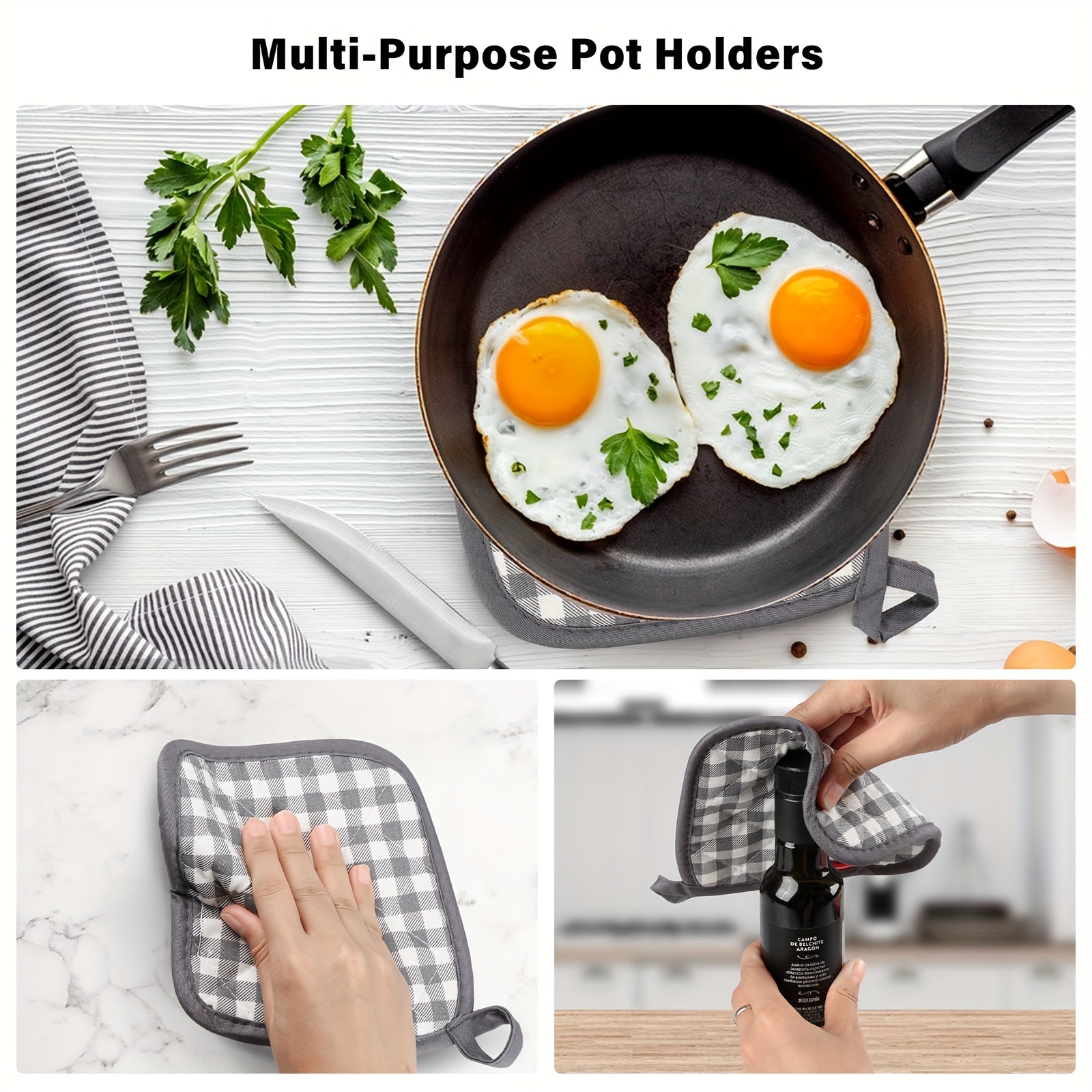 2pcs Pot Holders For Kitchen Heat Resistant Pot Holders Sets For Cooking  Baking Oven Hot Pads For Pans And Pots Kitchen Supplies - Home & Kitchen -  Temu