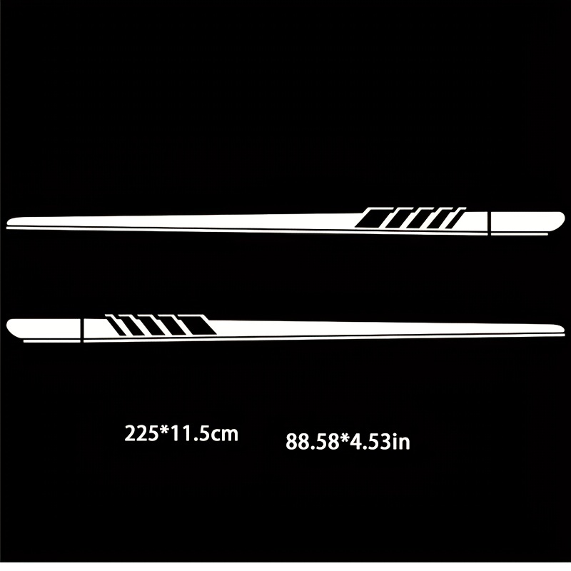 2PCS Car Side Stickers Body Decals Sticker Long Stripes For