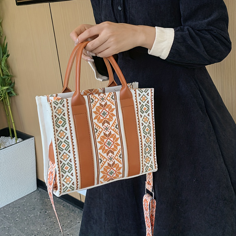 Vintage Colorblock Bag, Western Shoulder Flap Bag, All-match Women's Pu  Leather Purse - Temu
