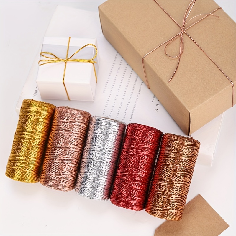 Golden Twine String Thread Twist Ties Coil Ribbon Metallic - Temu Canada