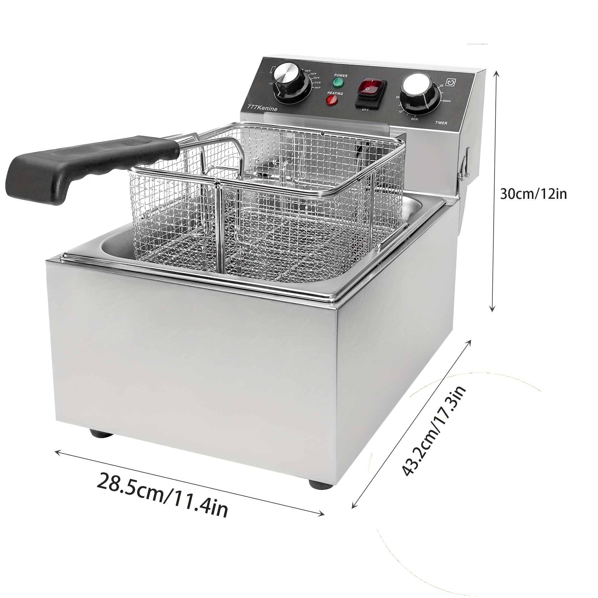 Deep Fryer Commercial Electric Fryer Stainless Steel - Temu