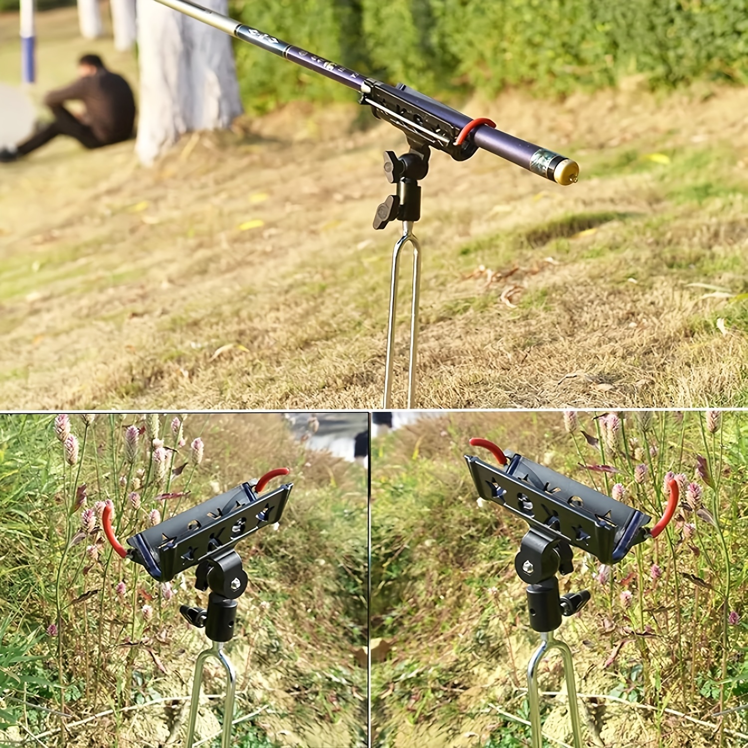 Portable Ground Inserted Fishing Pole Rack Foldable Fishing - Temu