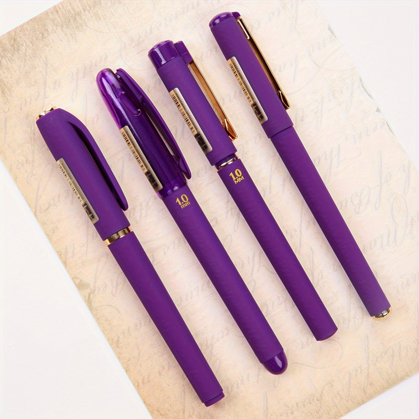 

Extra Large-capacity Gel Ink Rollerball Pens, 0.7mm/1.0mm Tip, Office Signature Pen With Purple Ink - Random (1-pack)